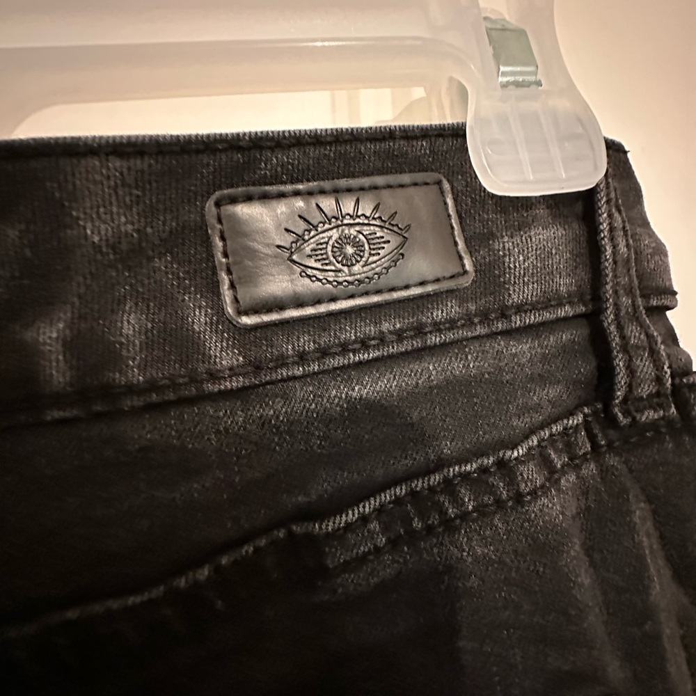 High waisted black faded jean curvy fit